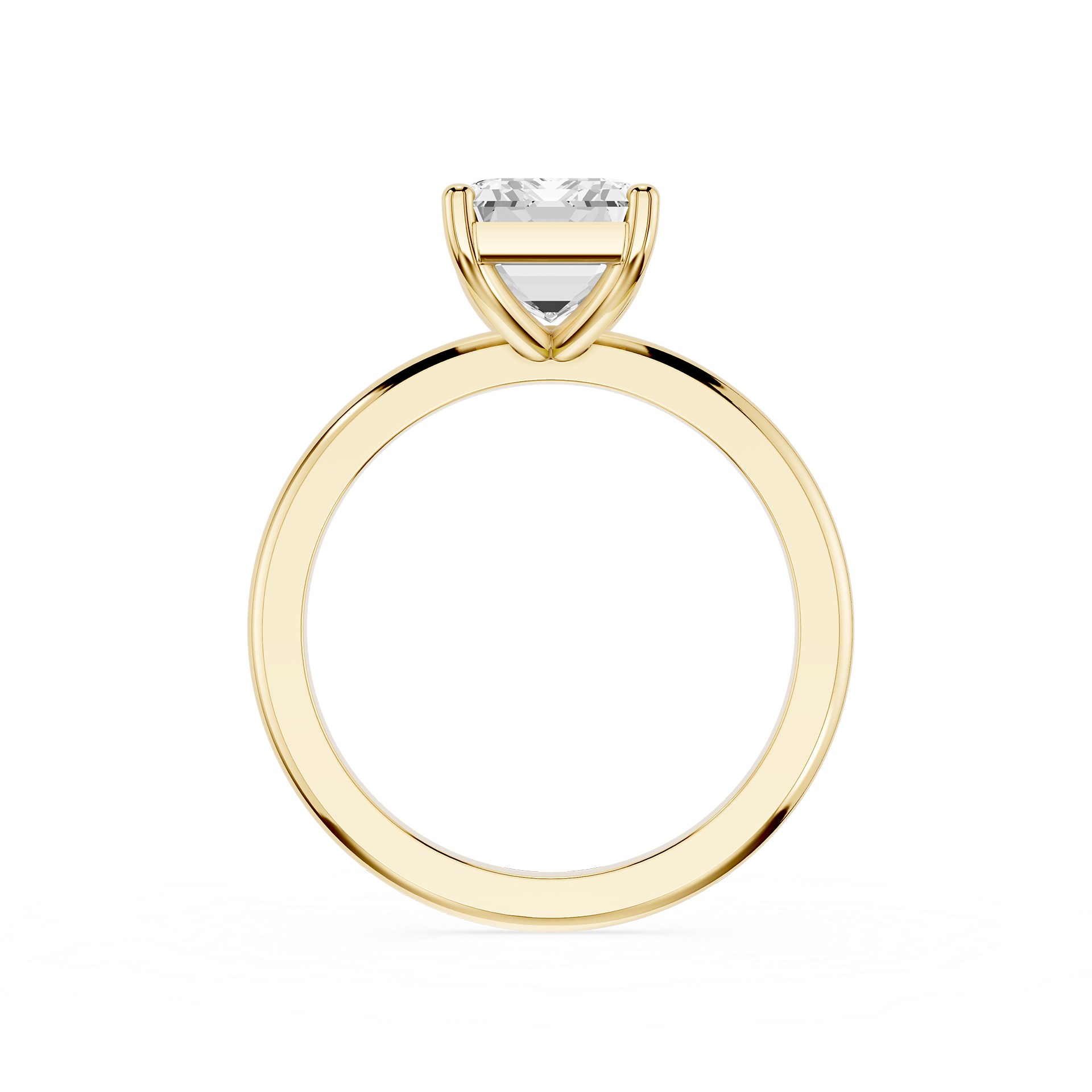 Emerald Lab Diamond Four Prong Solitaire Ring