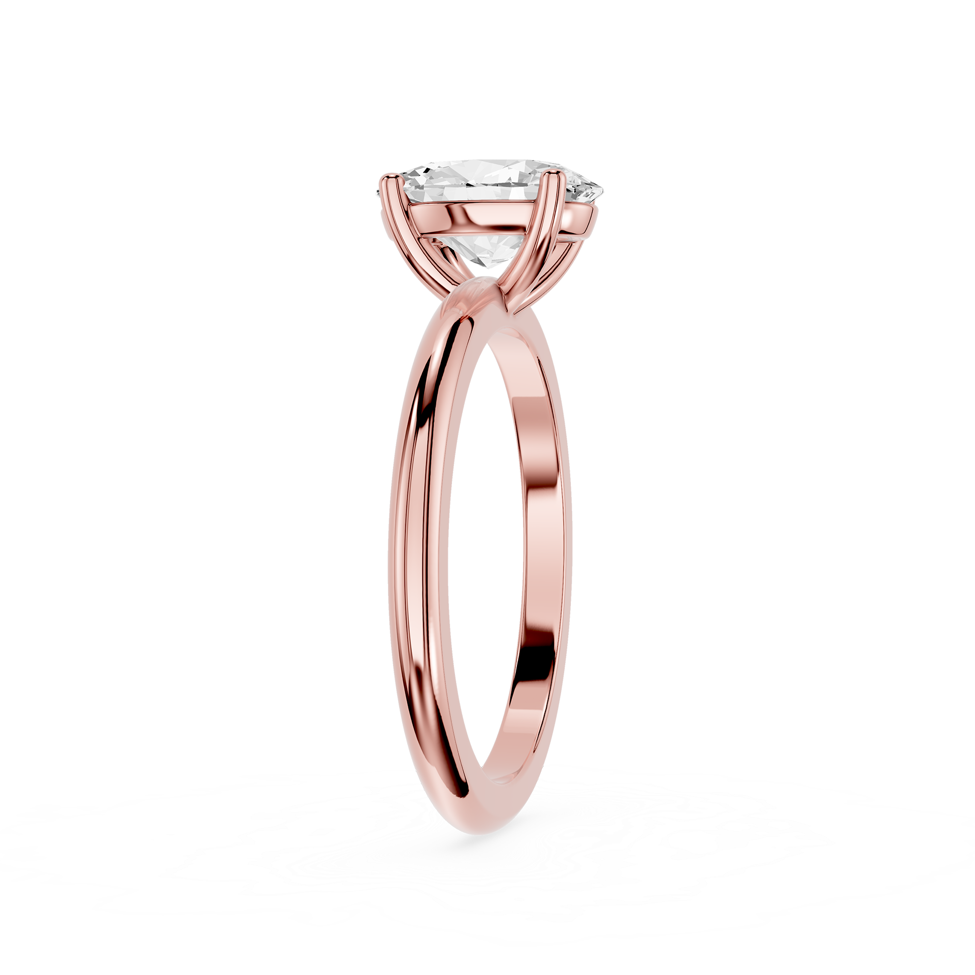 Oval Lab Diamond Four Prong Solitaire Ring