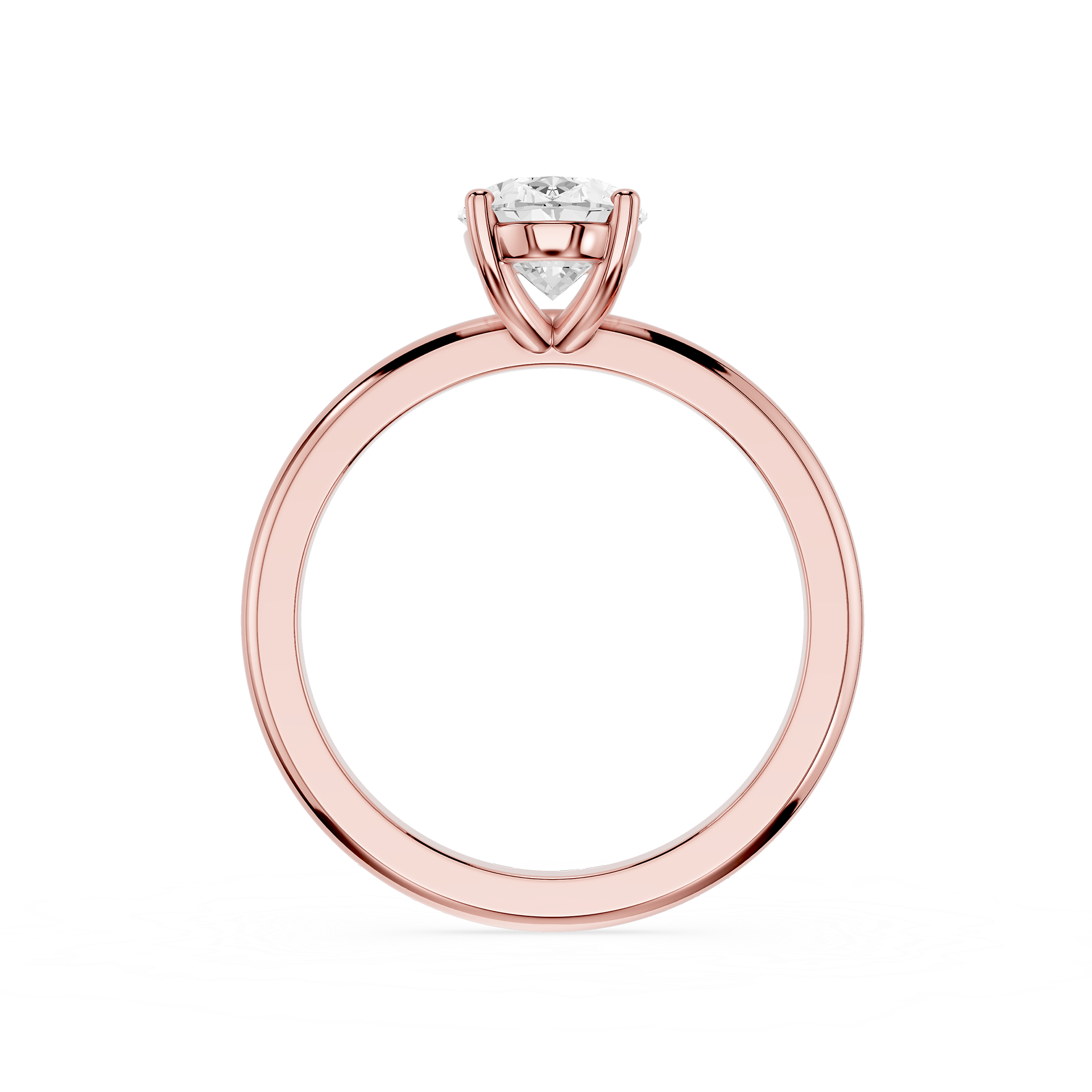Oval Lab Diamond Four Prong Solitaire Ring