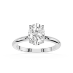 Oval Lab Diamond Four Prong Solitaire Ring