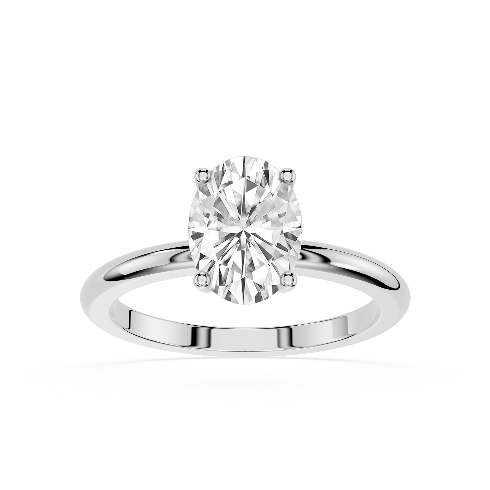 Oval Lab Diamond Four Prong Solitaire Ring