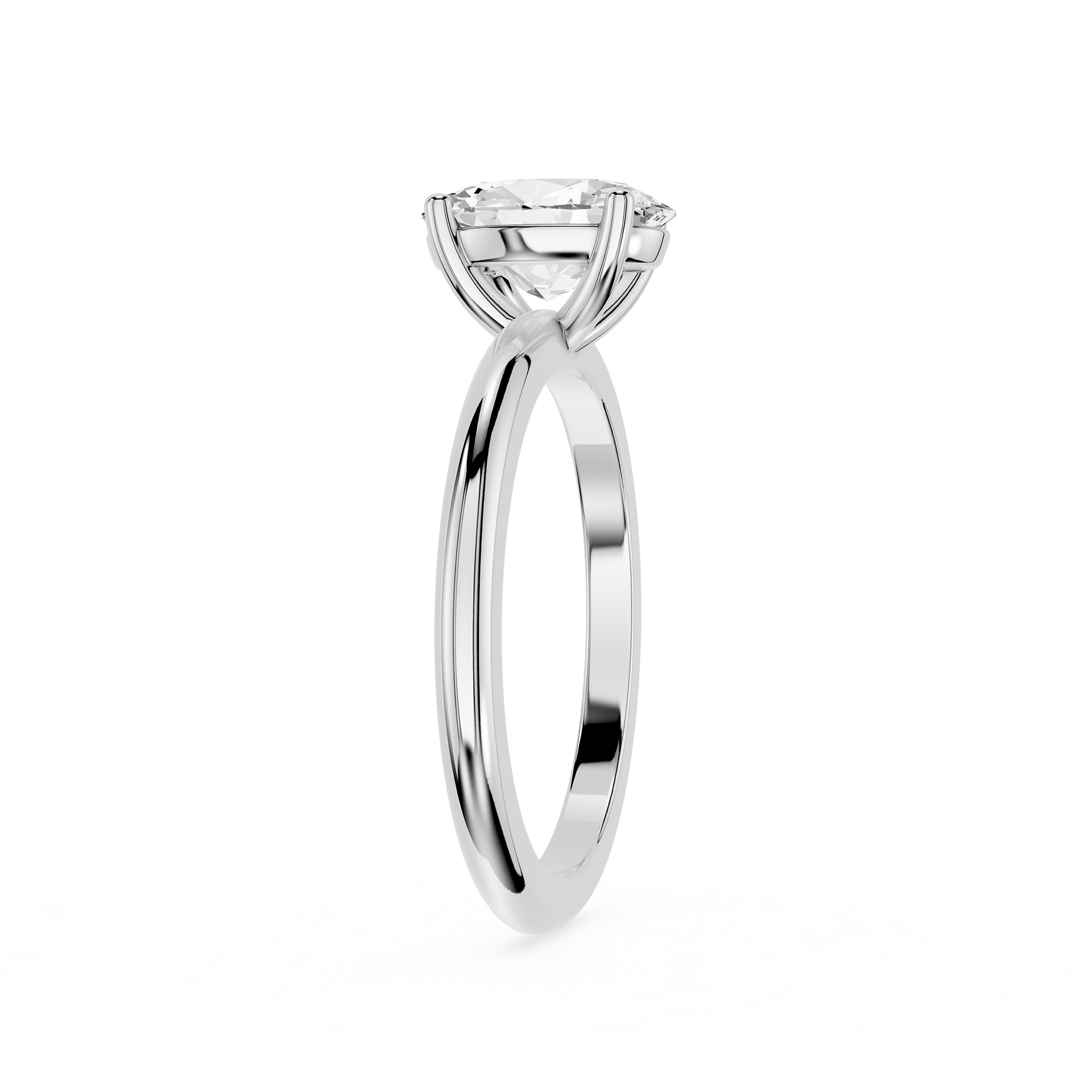 Oval Lab Diamond Four Prong Solitaire Ring