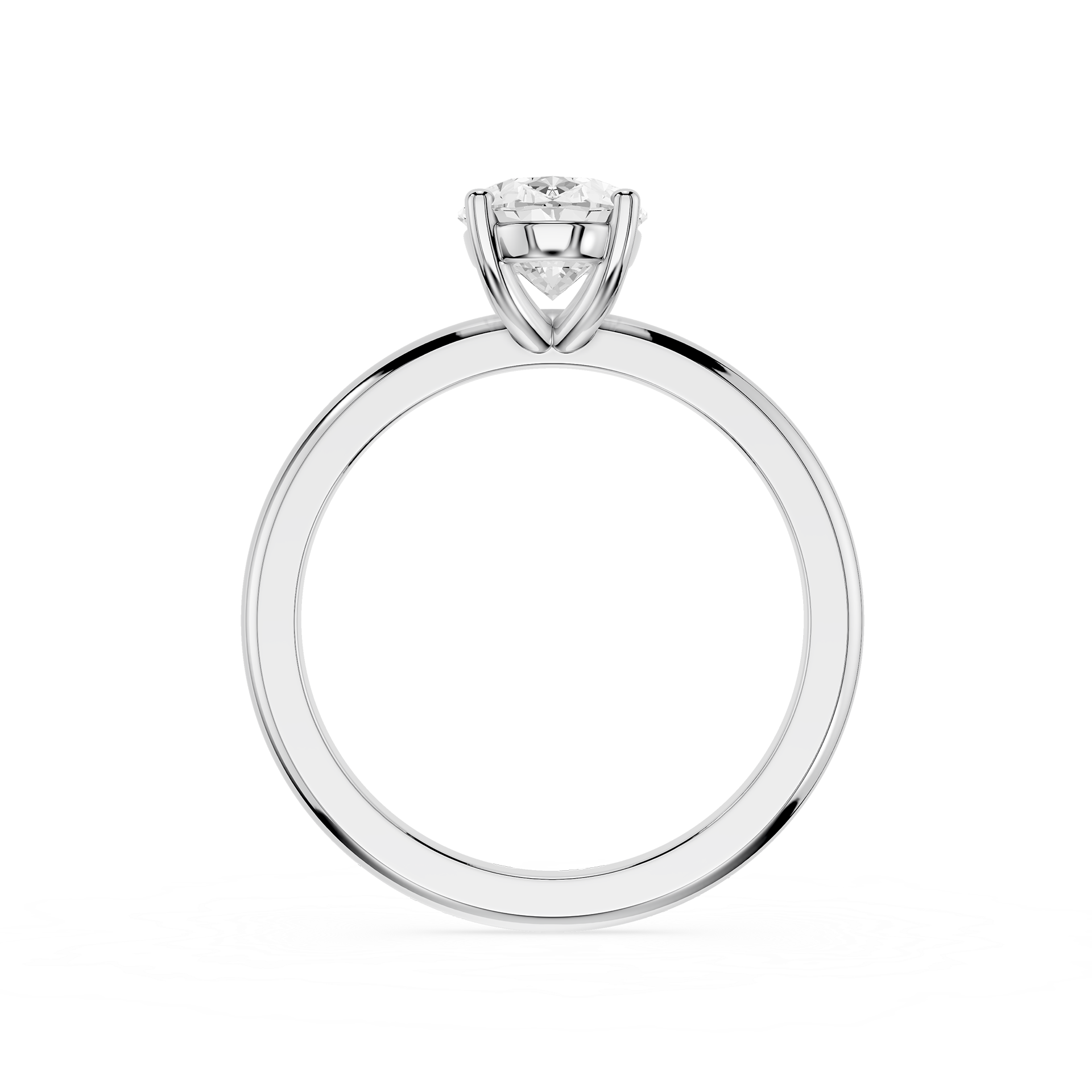 Oval Lab Diamond Four Prong Solitaire Ring