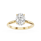 Oval Lab Diamond Four Prong Solitaire Ring