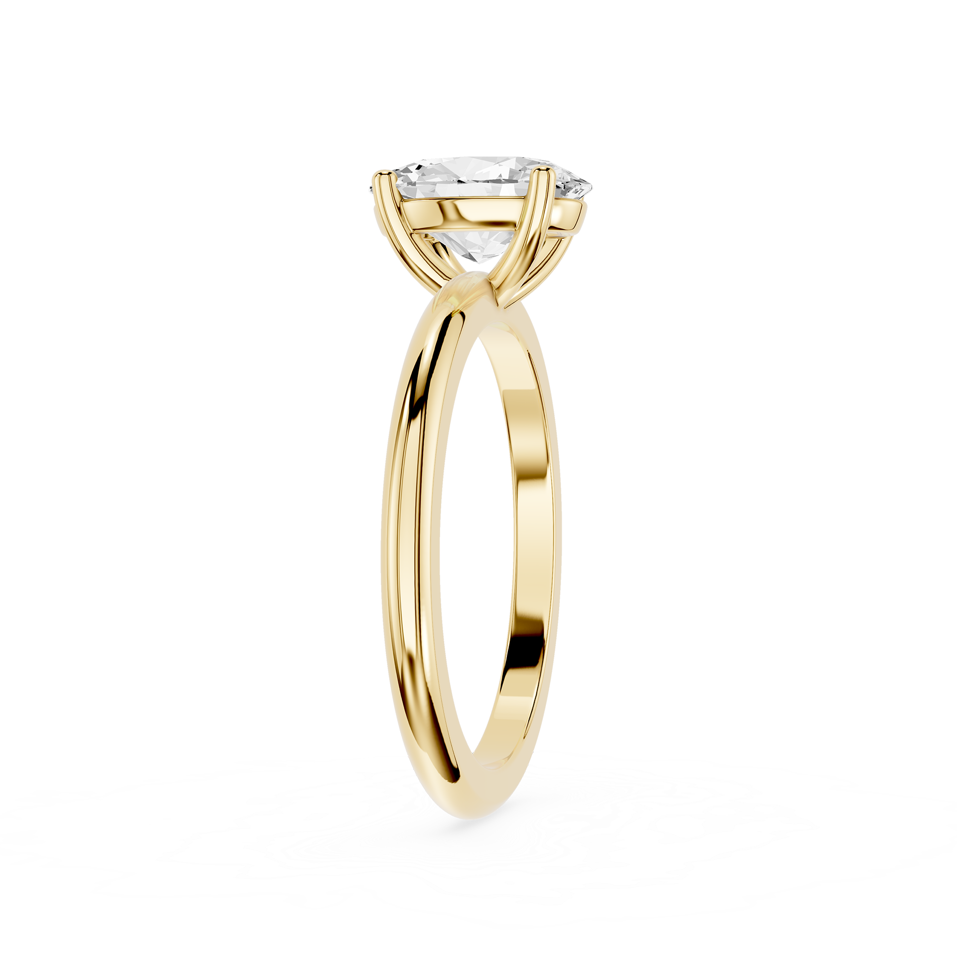 Oval Lab Diamond Four Prong Solitaire Ring