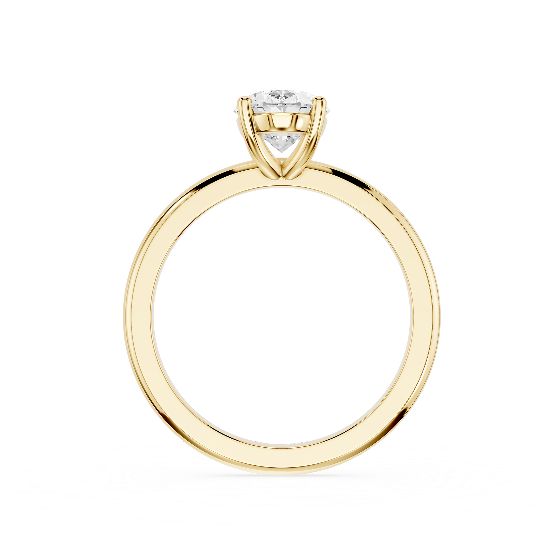 Oval Lab Diamond Four Prong Solitaire Ring