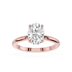 Oval Lab Diamond Four Prong Solitaire Ring
