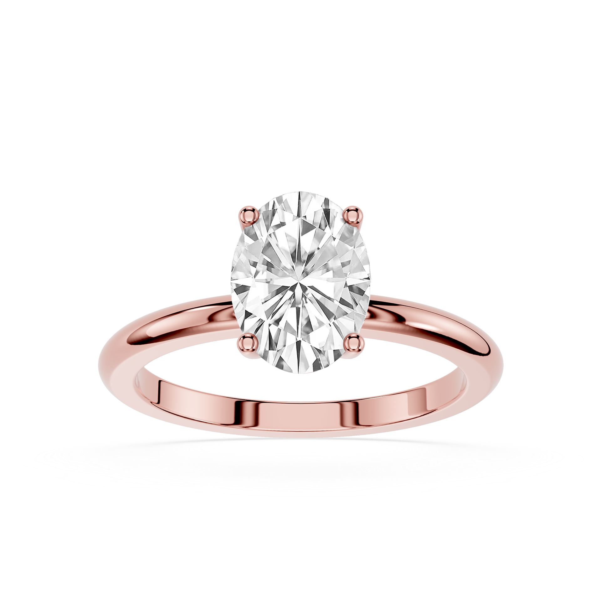 Oval Lab Diamond Four Prong Solitaire Ring