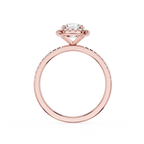 Round Lab Diamond Cushion Halo Ring