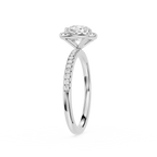 Round Lab Diamond Cushion Halo Ring