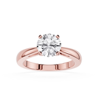 Round Lab Diamond Split Shank Solitaire Ring