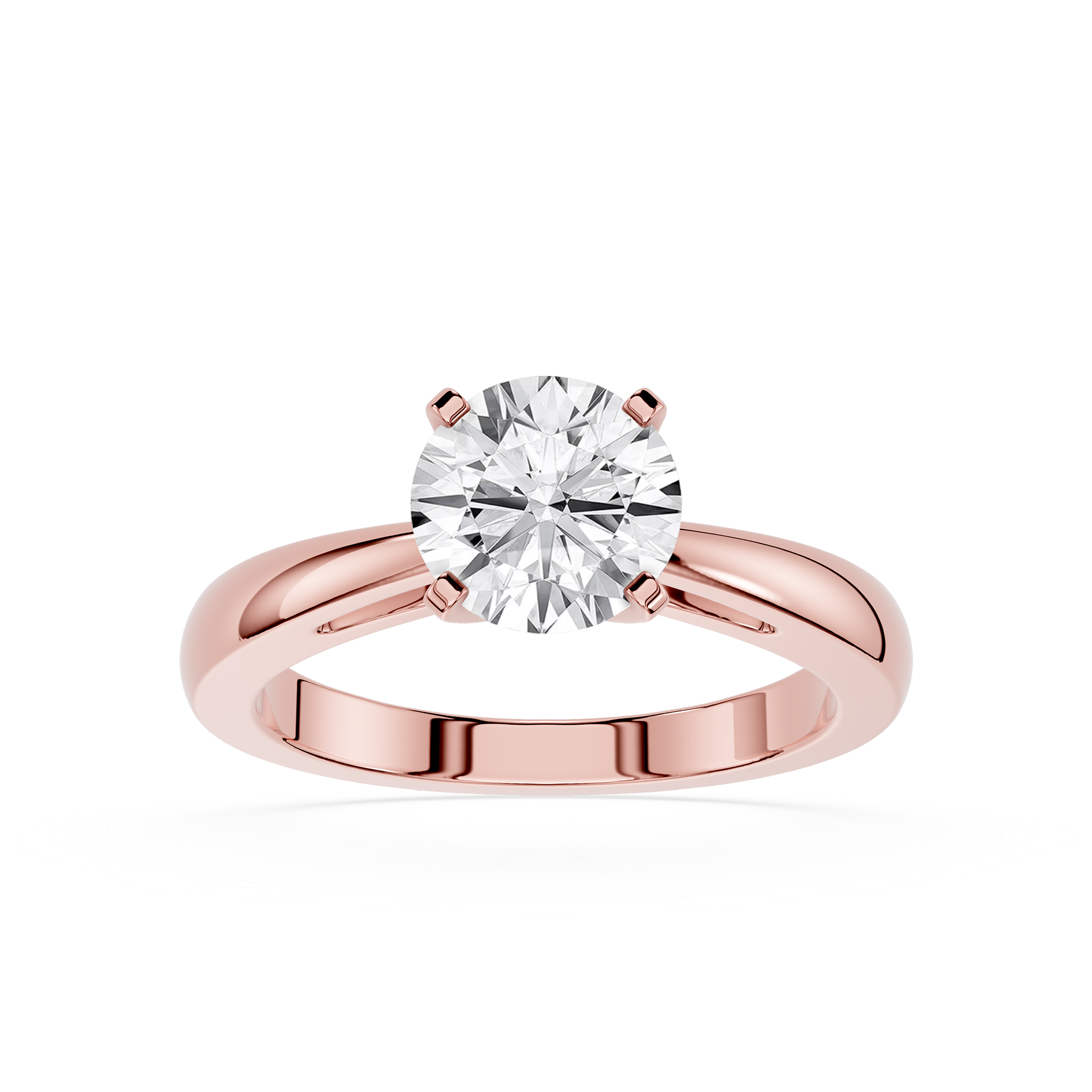 Round Lab Diamond Split Shank Solitaire Ring
