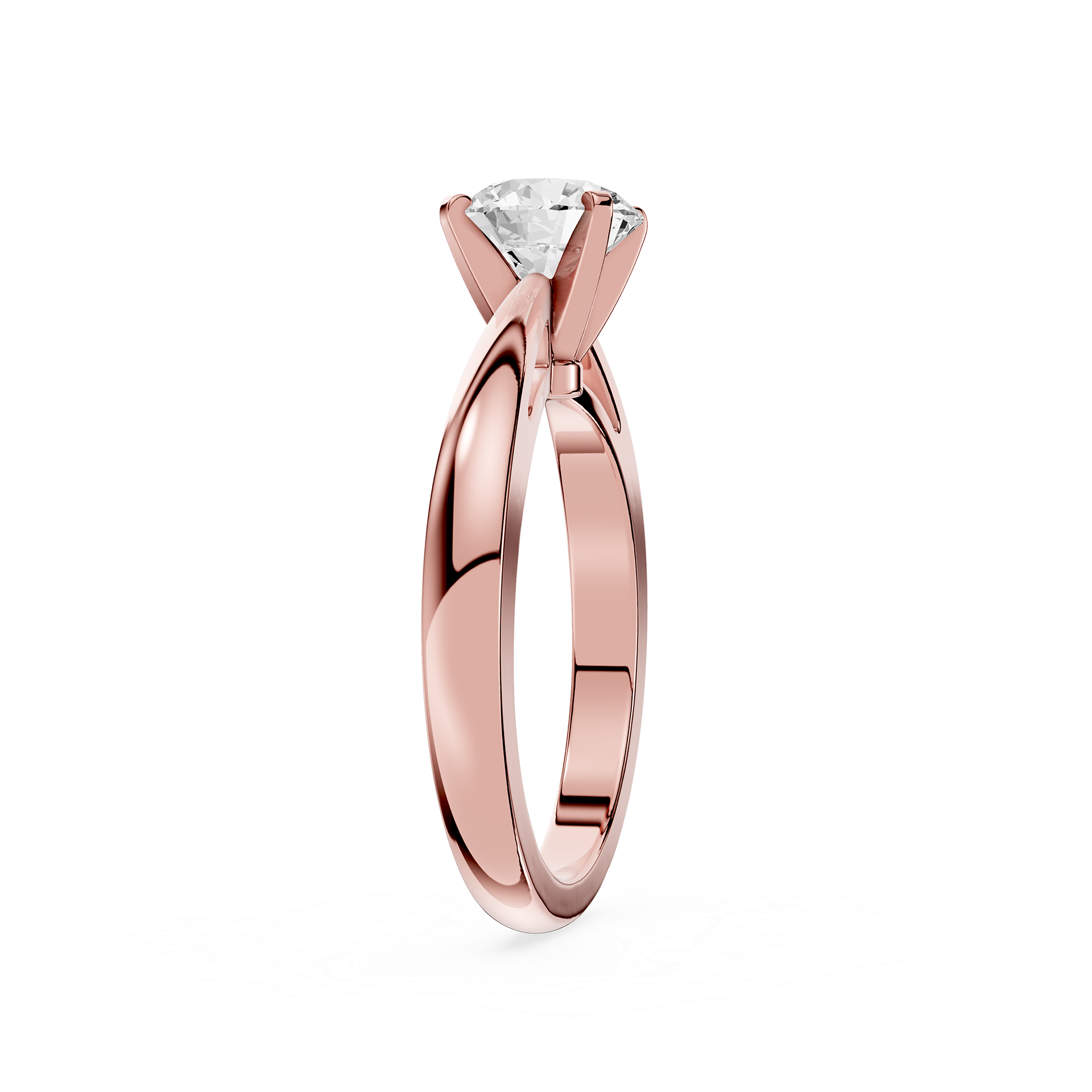Round Lab Diamond Split Shank Solitaire Ring