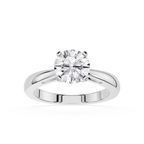 Round Lab Diamond Split Shank Solitaire Ring