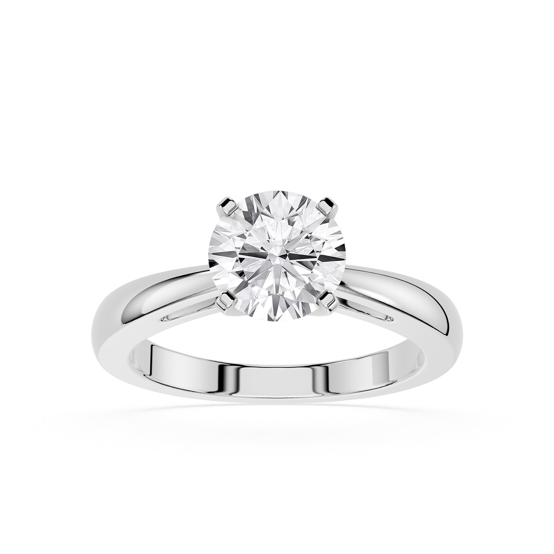 Round Lab Diamond Split Shank Solitaire Ring