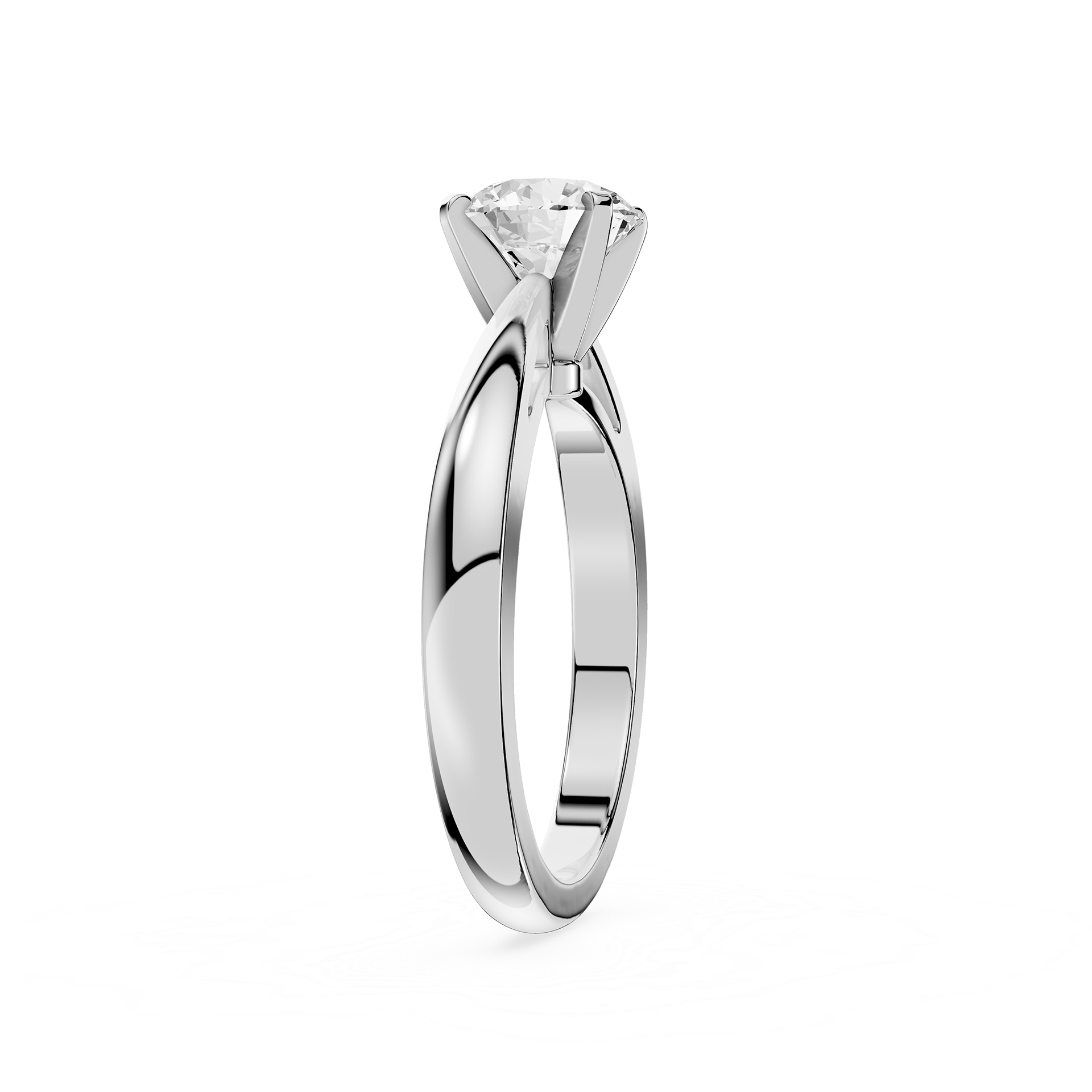Round Lab Diamond Split Shank Solitaire Ring