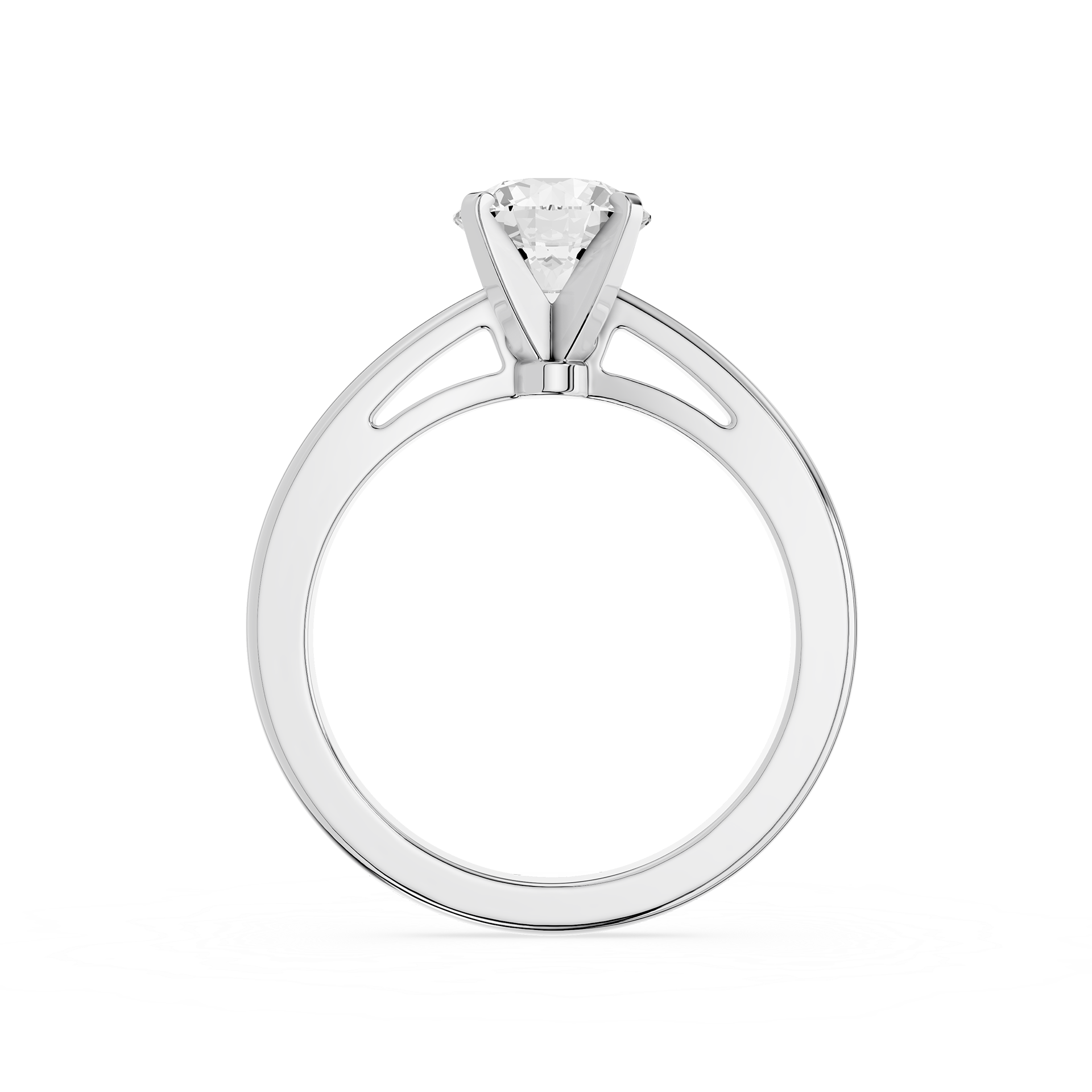 Round Lab Diamond Split Shank Solitaire Ring