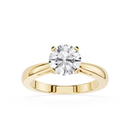 Round Lab Diamond Split Shank Solitaire Ring