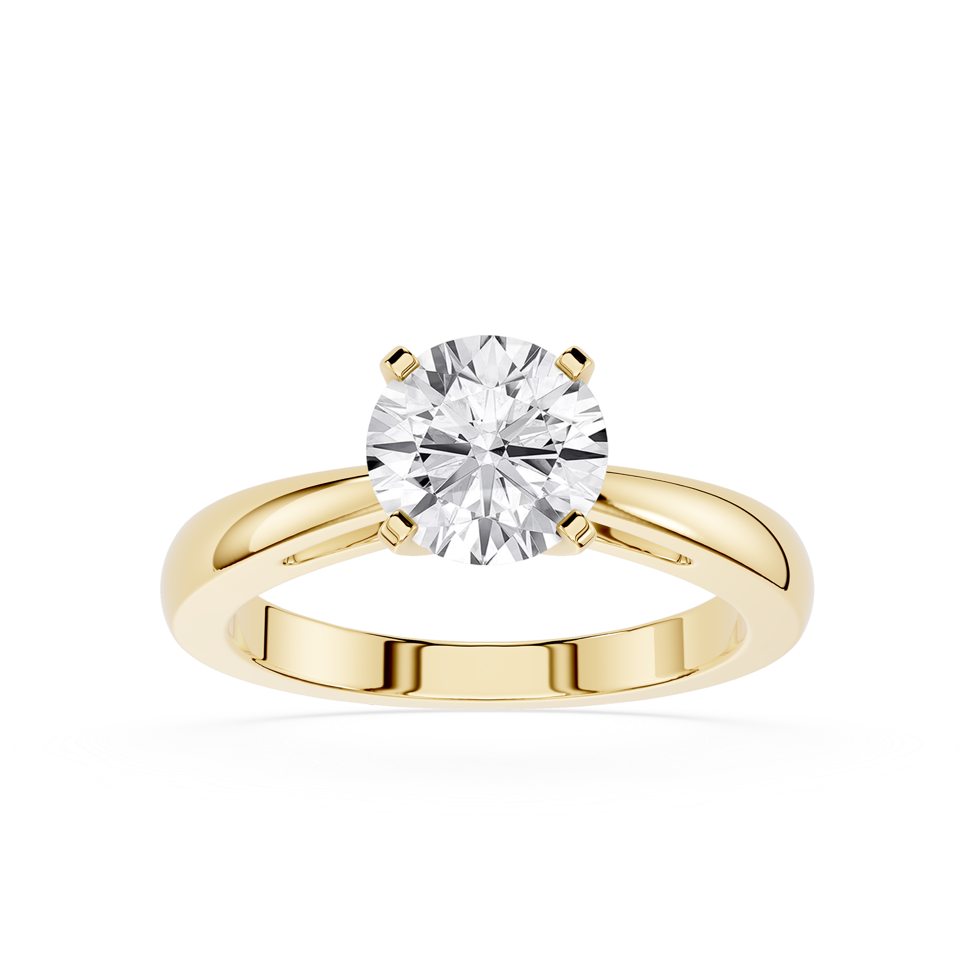 Round Lab Diamond Split Shank Solitaire Ring