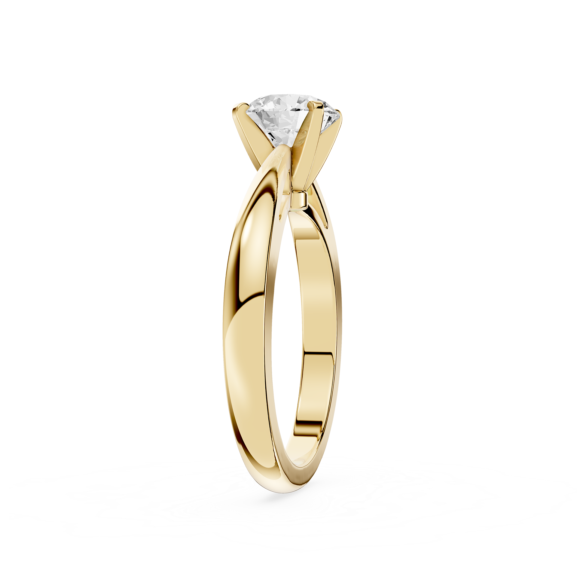 Round Lab Diamond Split Shank Solitaire Ring