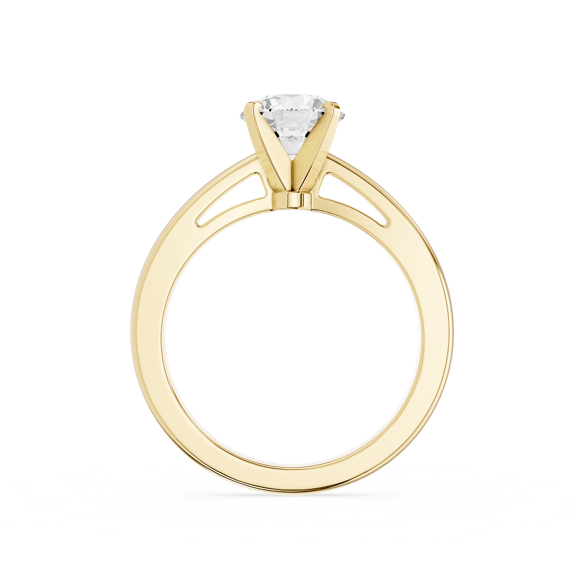Round Lab Diamond Split Shank Solitaire Ring