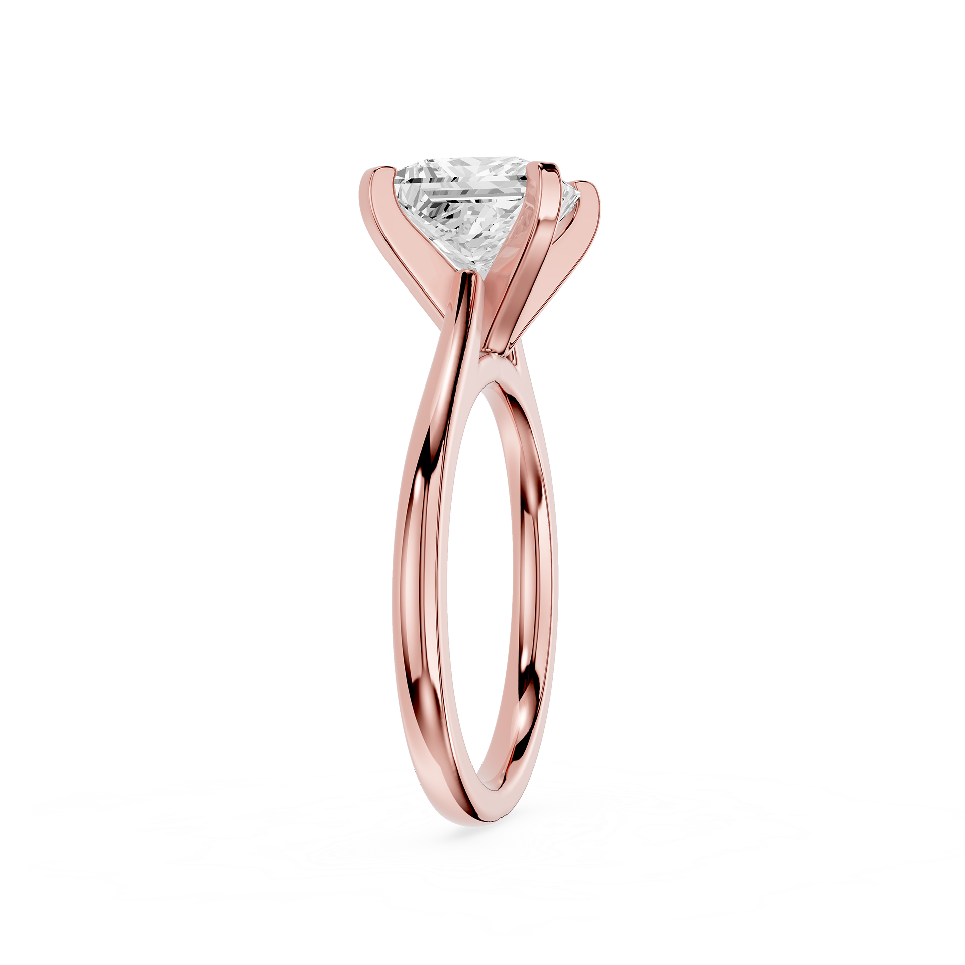 Princess Cut Lab Diamond Four Prong Solitaire Ring