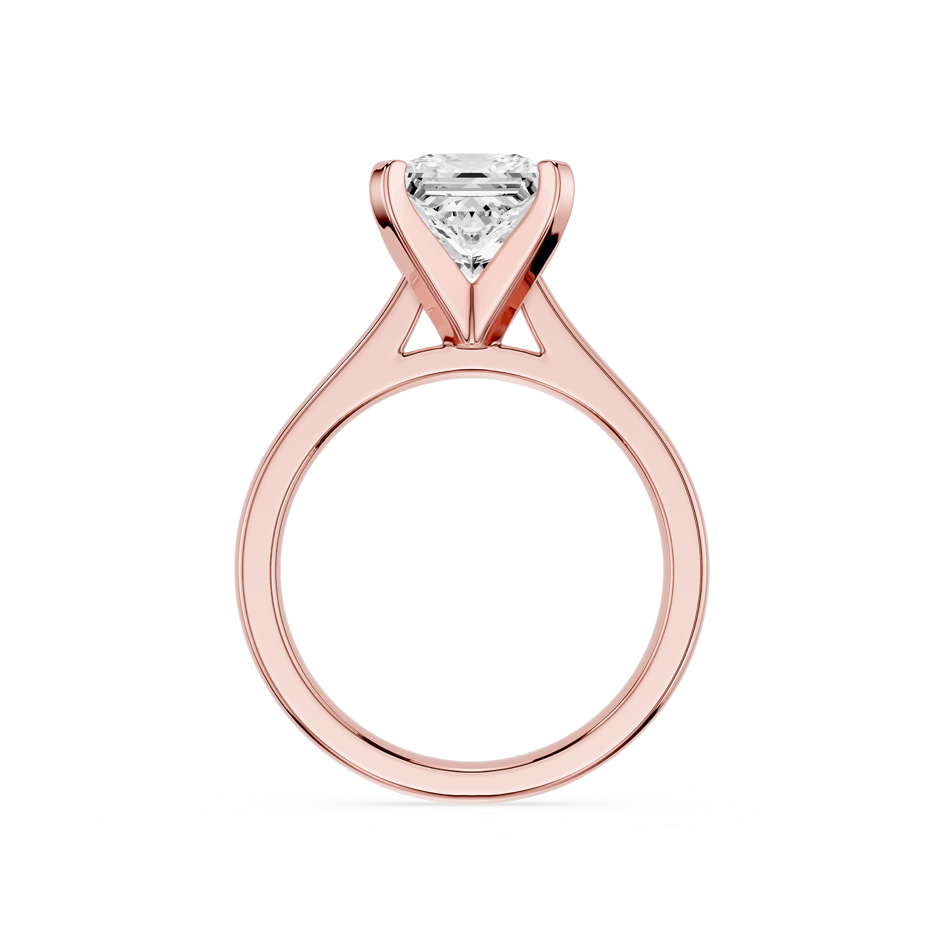 Princess Cut Lab Diamond Four Prong Solitaire Ring