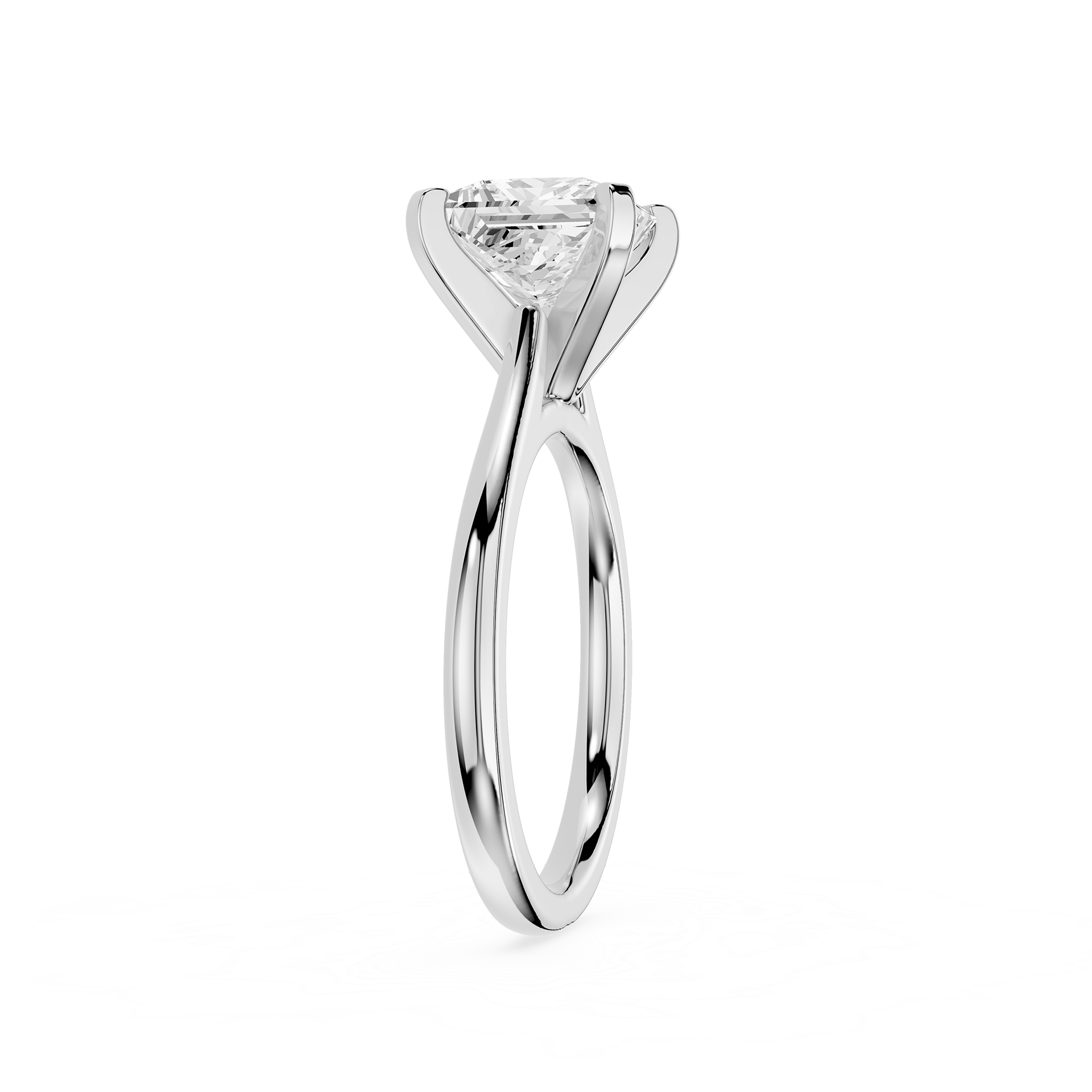 Princess Cut Lab Diamond Four Prong Solitaire Ring