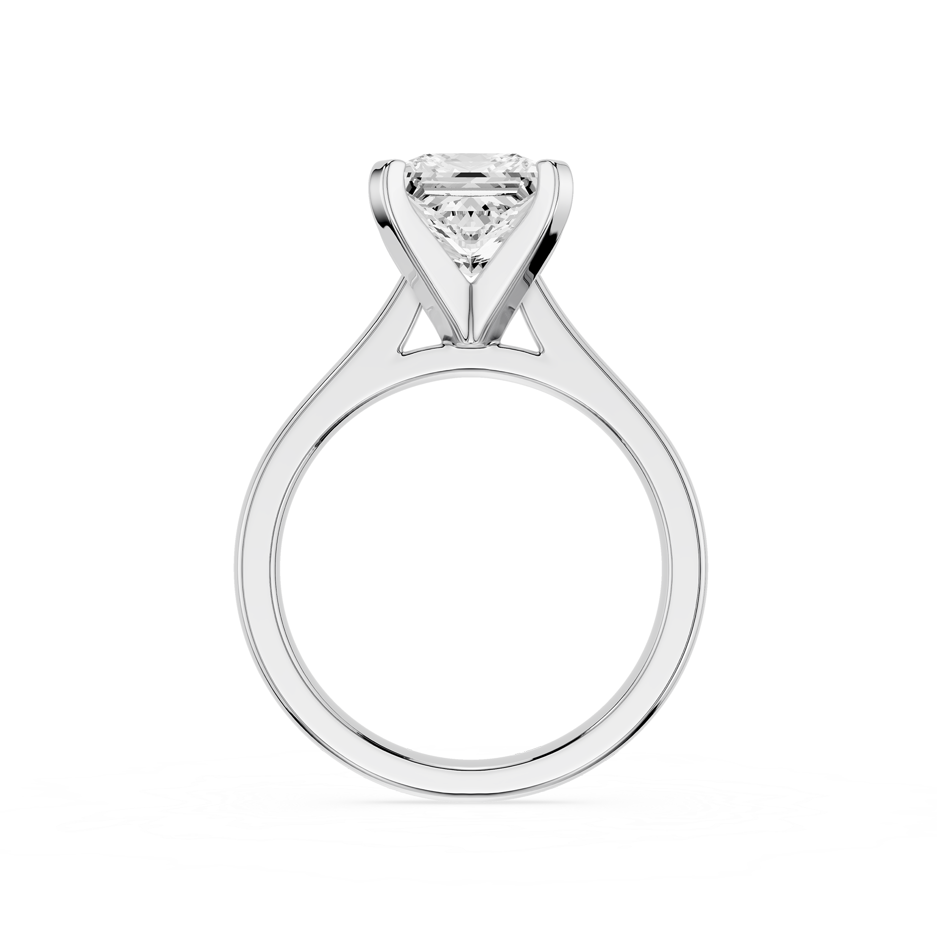 Princess Cut Lab Diamond Four Prong Solitaire Ring