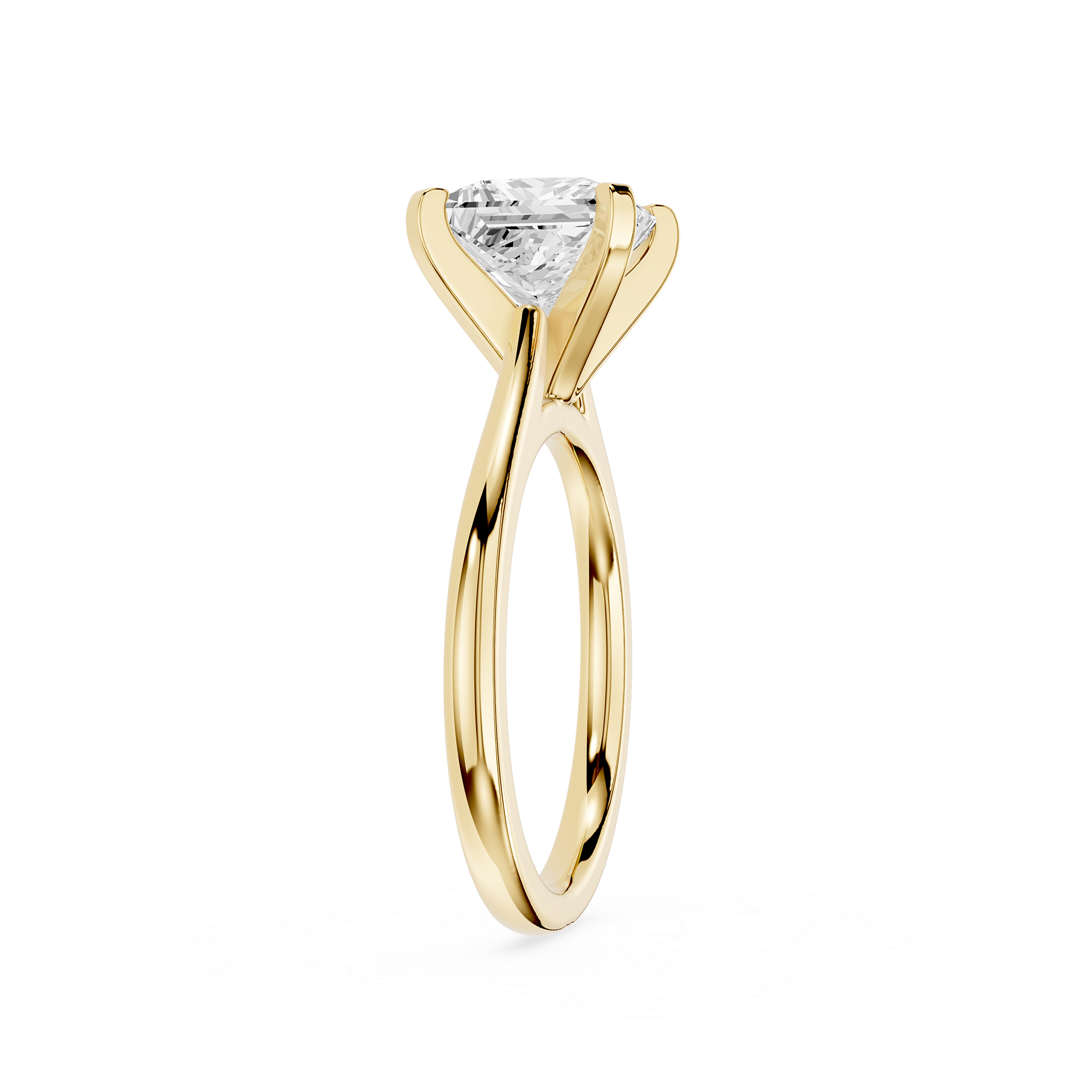 Princess Cut Lab Diamond Four Prong Solitaire Ring
