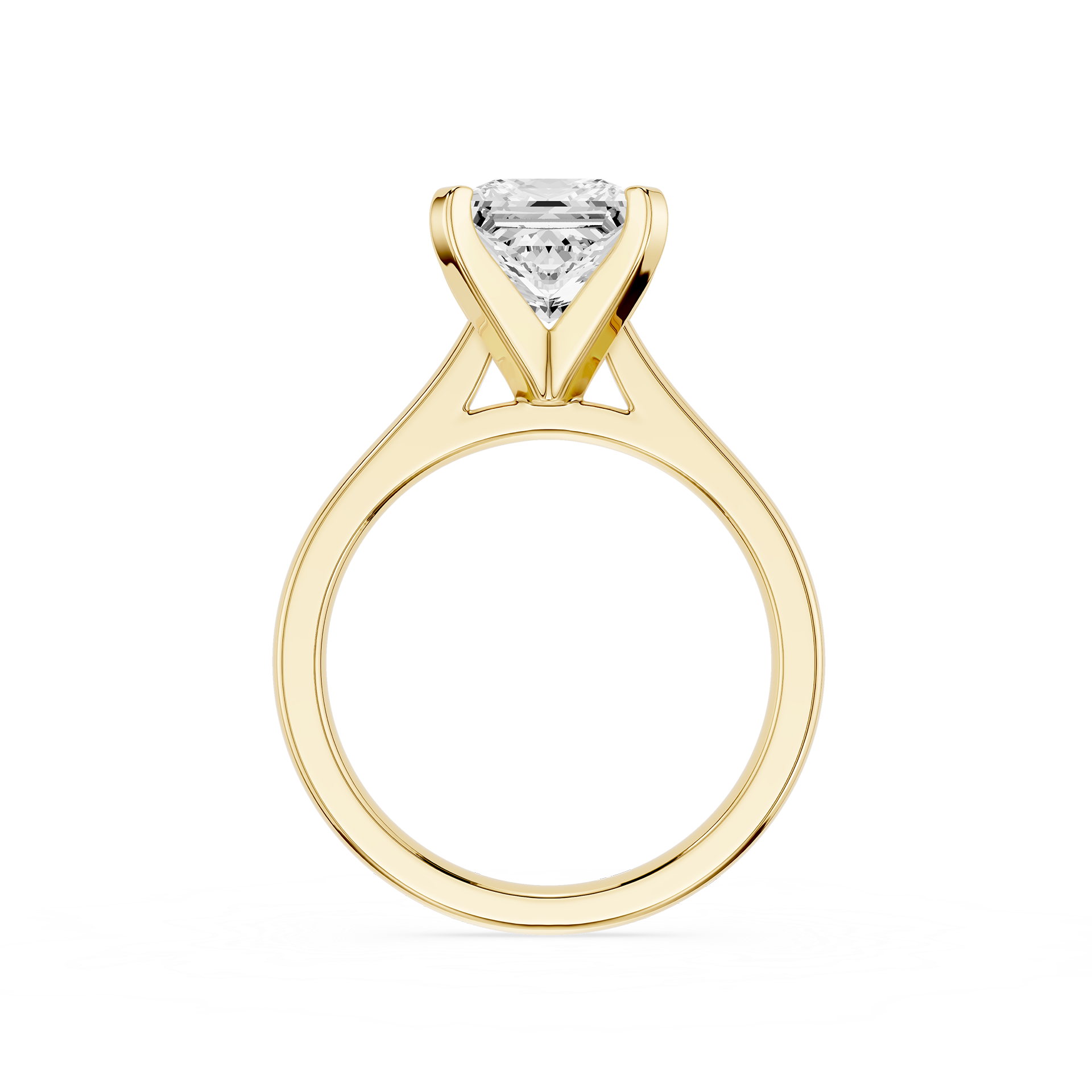 Princess Cut Lab Diamond Four Prong Solitaire Ring