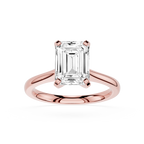 Emerald Cut Lab Diamond Four Prong Solitaire Ring