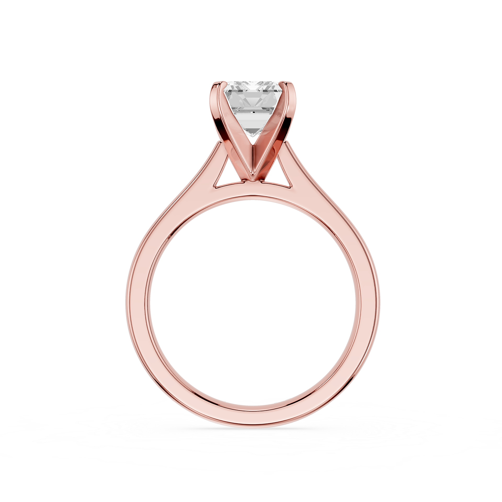 Emerald Cut Lab Diamond Four Prong Solitaire Ring