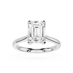 Emerald Cut Lab Diamond Four Prong Solitaire Ring