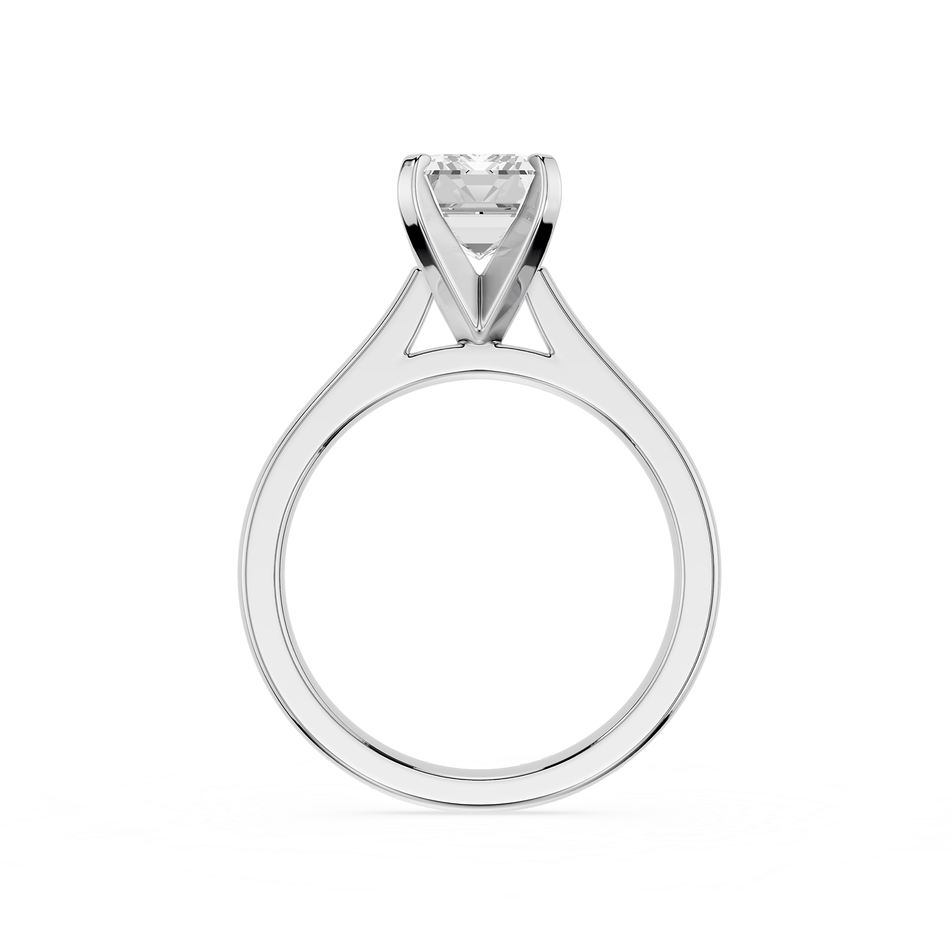 Emerald Cut Lab Diamond Four Prong Solitaire Ring