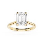 Emerald Cut Lab Diamond Four Prong Solitaire Ring