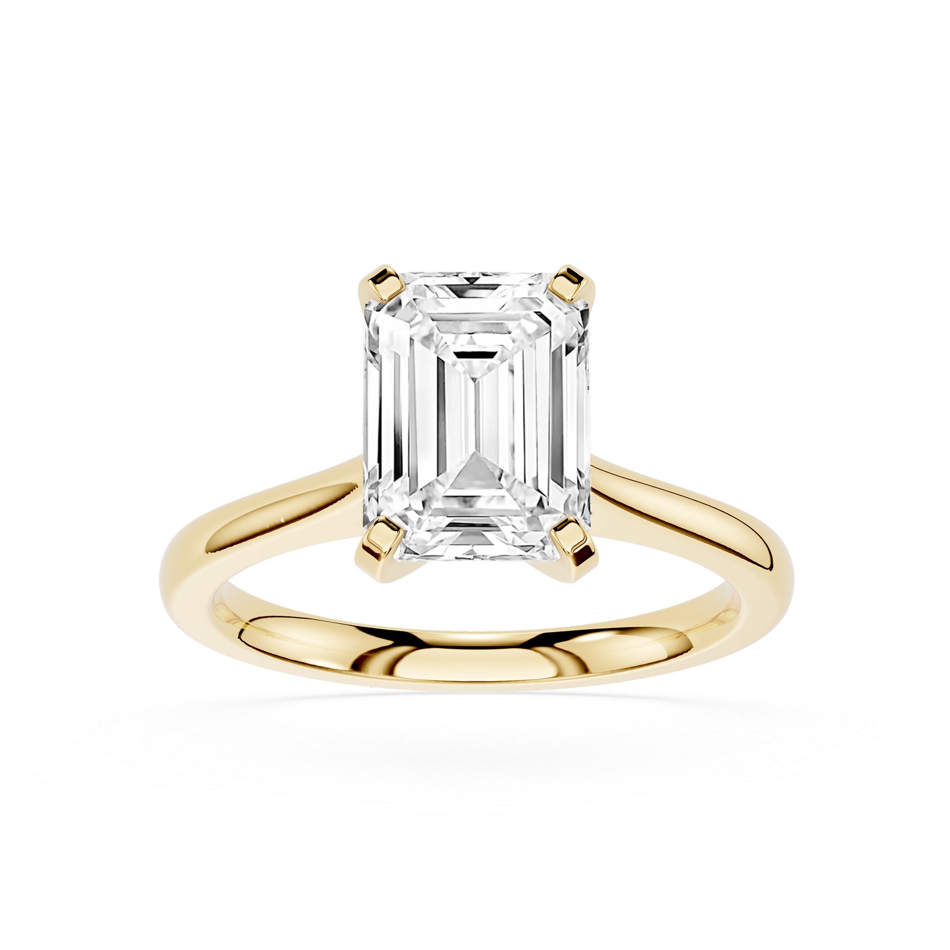 Emerald Cut Lab Diamond Four Prong Solitaire Ring