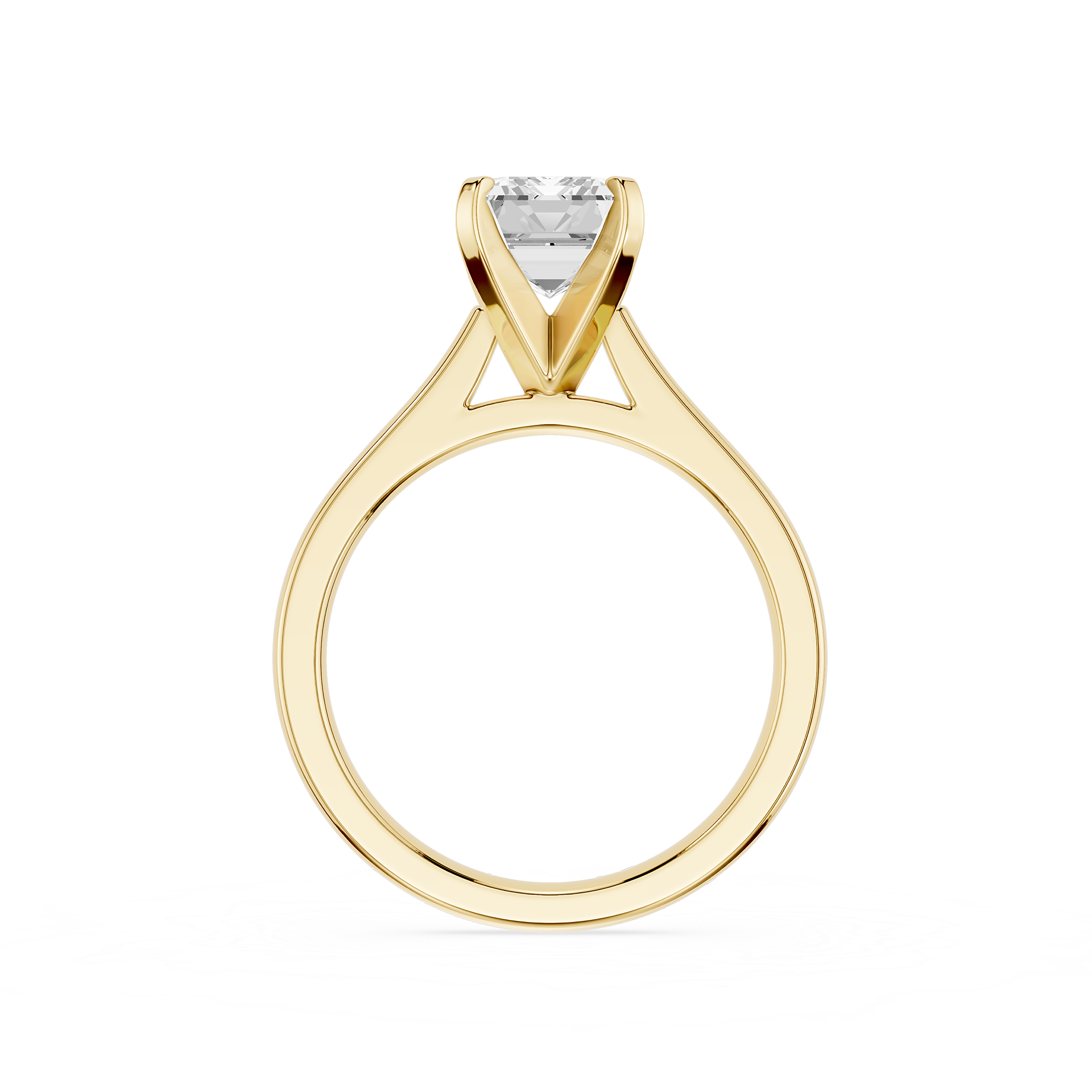 Emerald Cut Lab Diamond Four Prong Solitaire Ring
