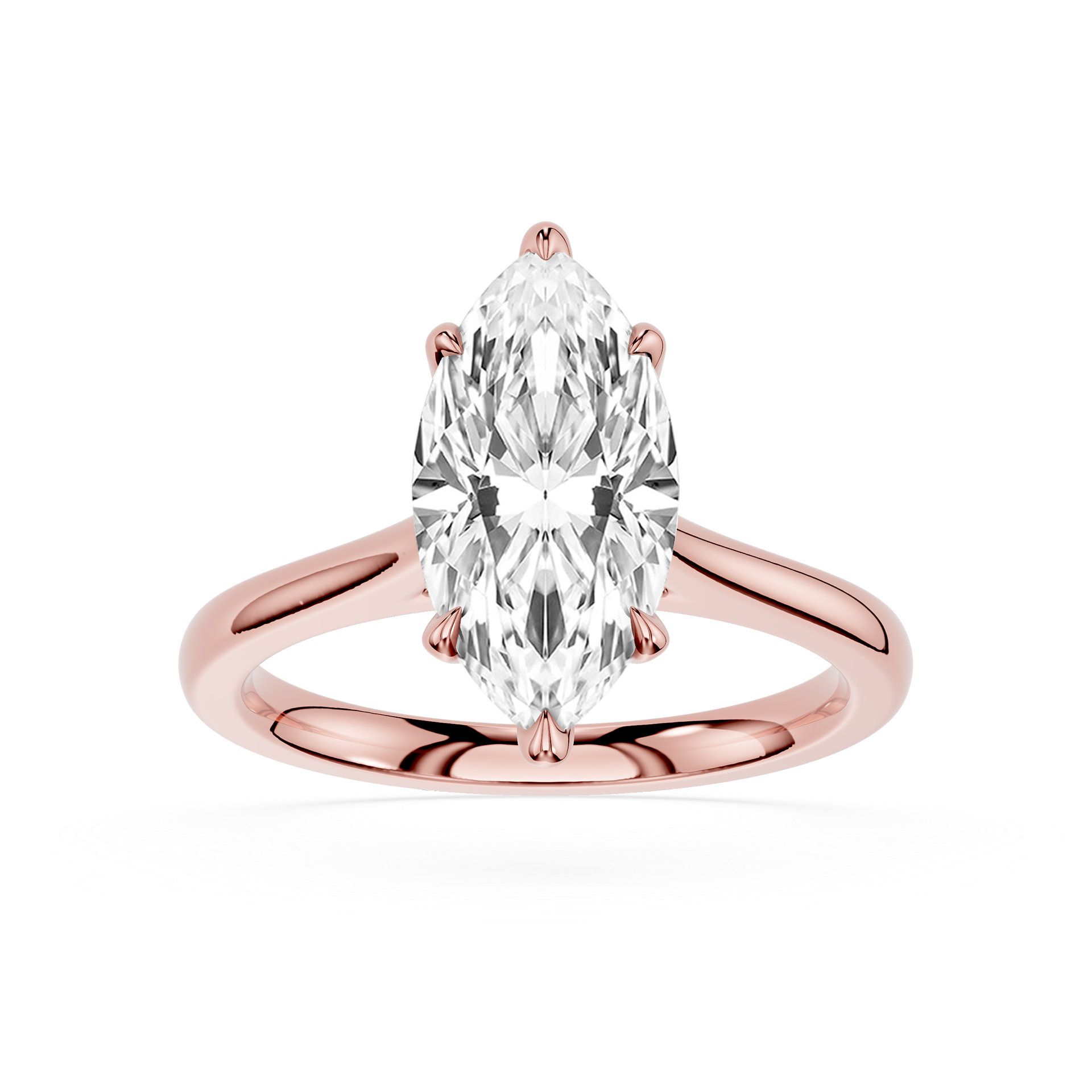Marquise Cut Lab Diamond Six Prong Solitaire Ring