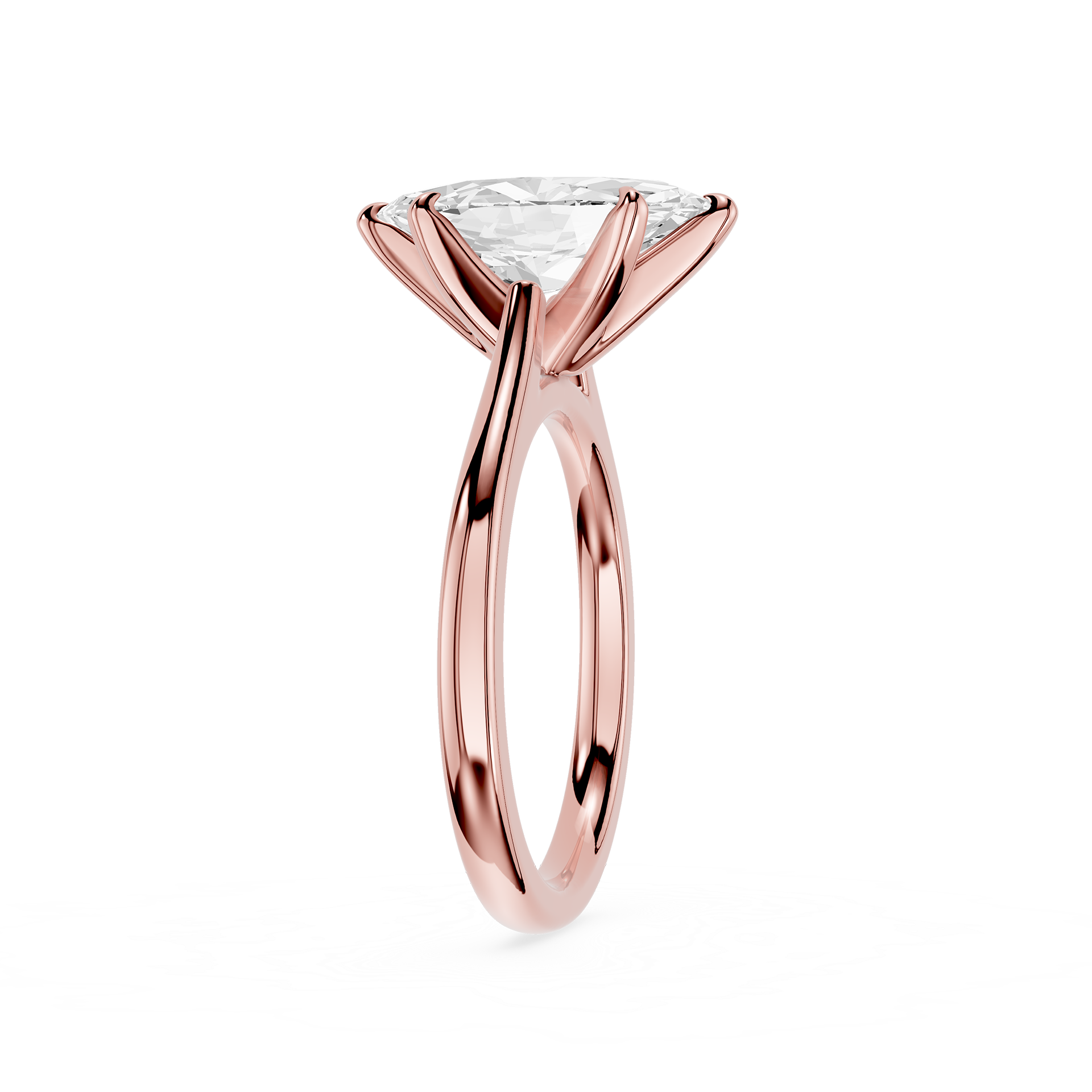 Marquise Cut Lab Diamond Six Prong Solitaire Ring