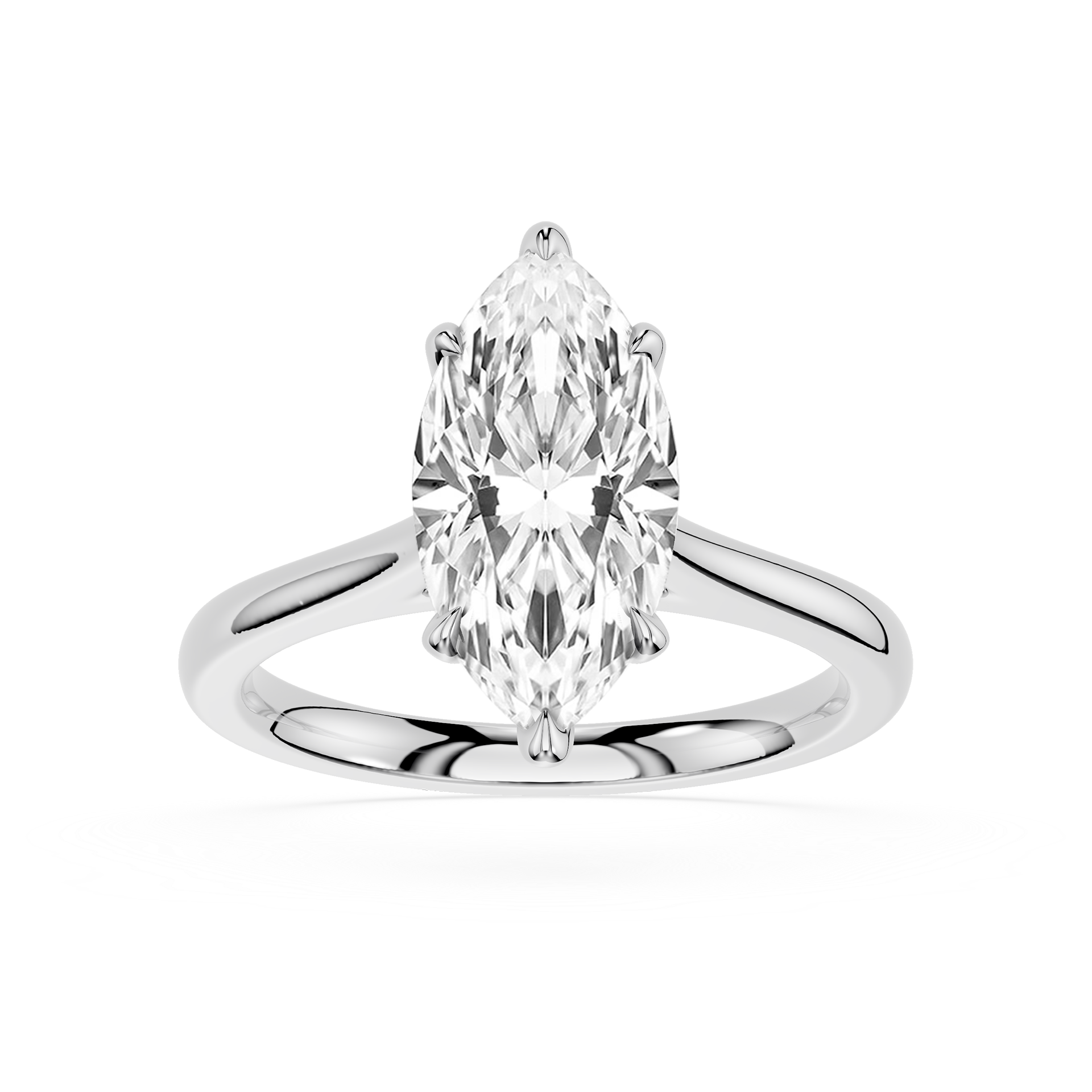 Marquise Cut Lab Diamond Six Prong Solitaire Ring