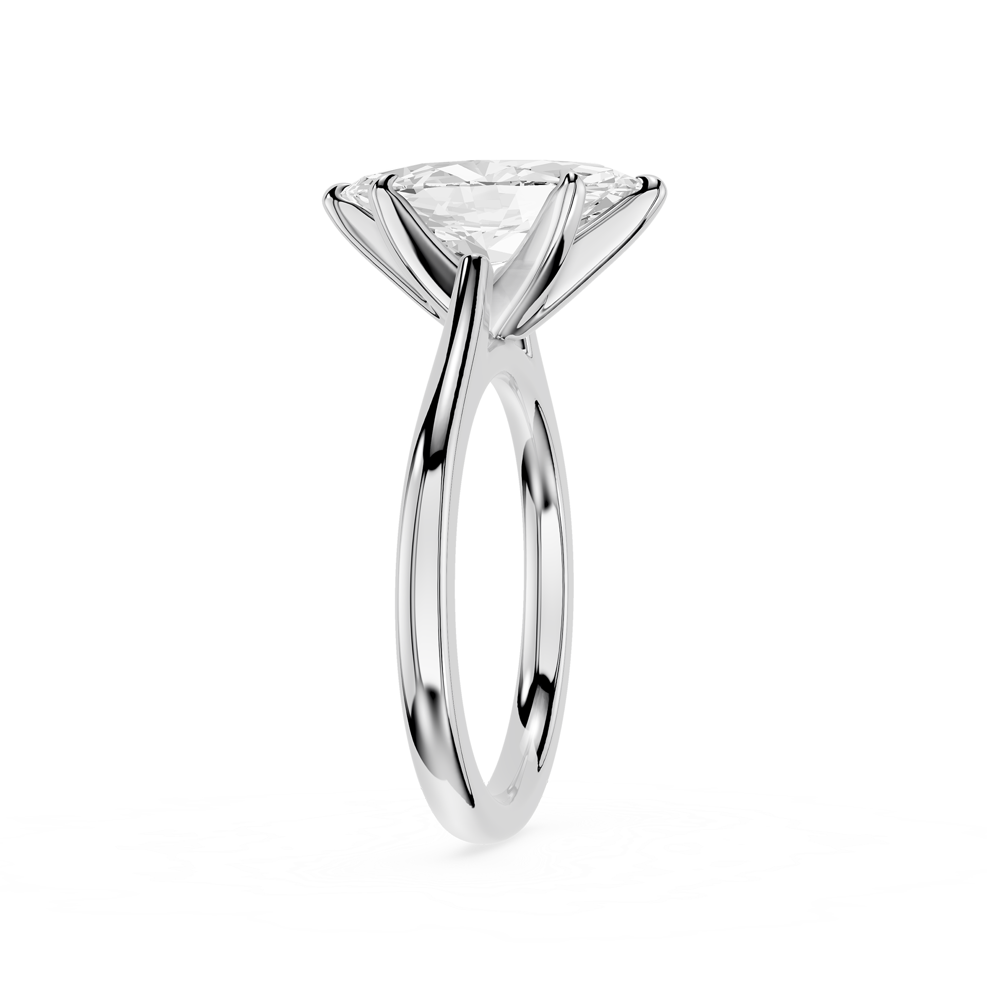 Marquise Cut Lab Diamond Six Prong Solitaire Ring