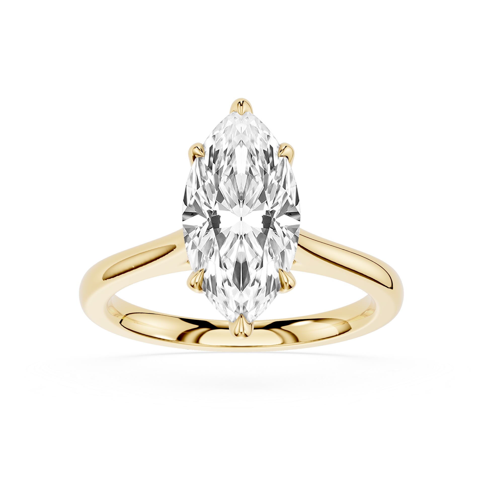 Marquise Cut Lab Diamond Six Prong Solitaire Ring
