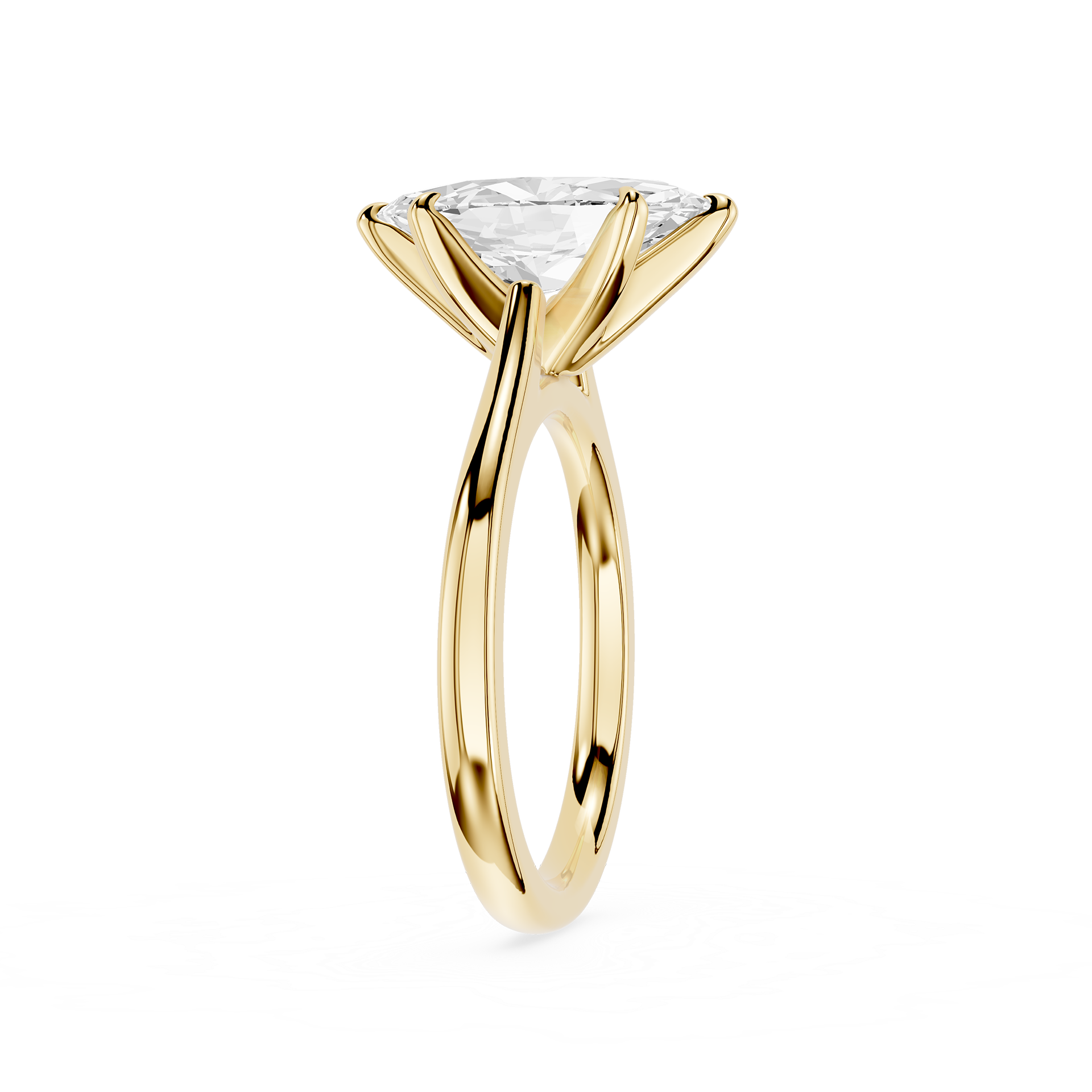 Marquise Cut Lab Diamond Six Prong Solitaire Ring