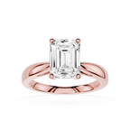 Emerald Cut Lab Diamond Split Shank Solitaire Ring