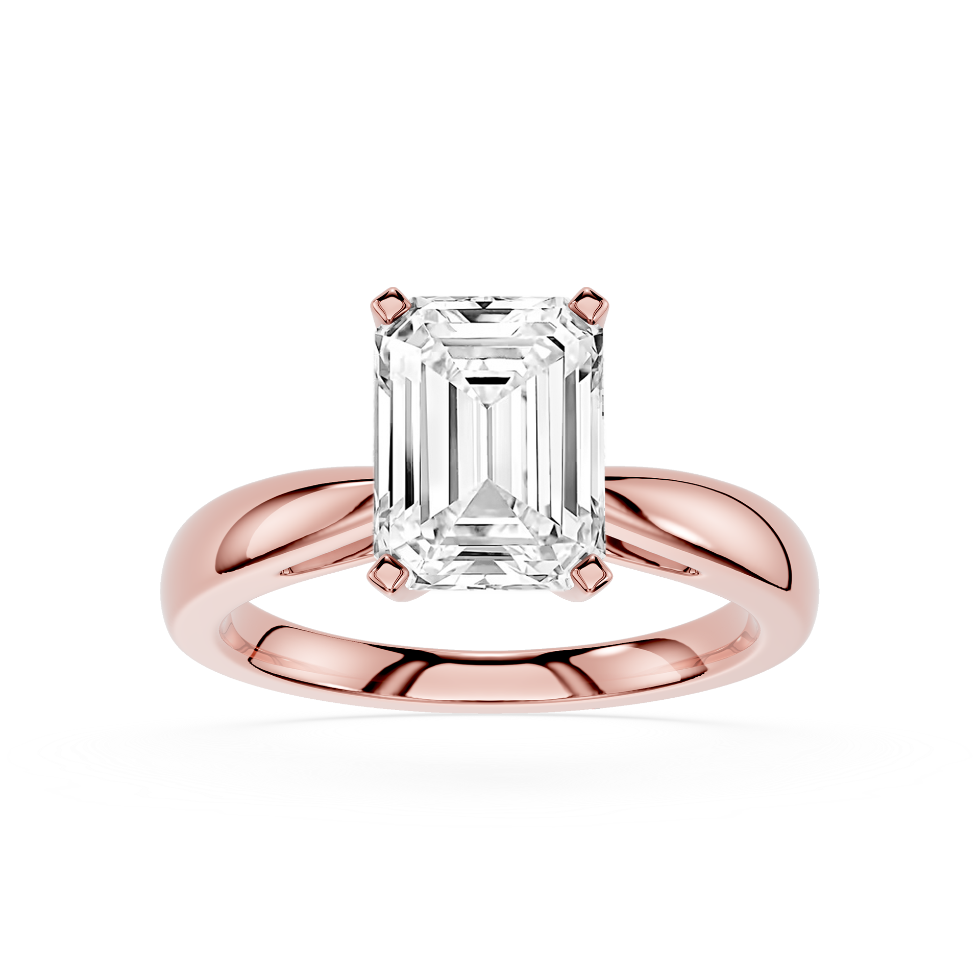 Emerald Cut Lab Diamond Split Shank Solitaire Ring