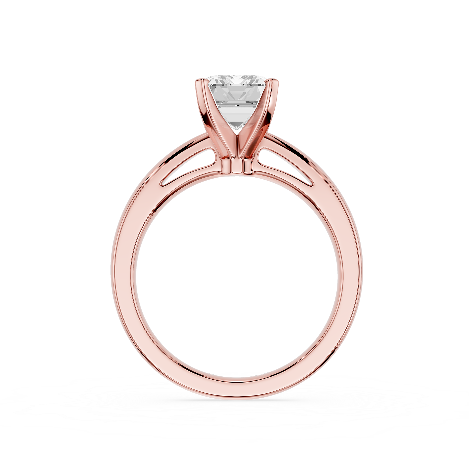 Emerald Cut Lab Diamond Split Shank Solitaire Ring