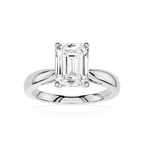 Emerald Cut Lab Diamond Split Shank Solitaire Ring