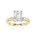 Emerald Cut Lab Diamond Split Shank Solitaire Ring