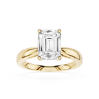 Emerald Cut Lab Diamond Split Shank Solitaire Ring